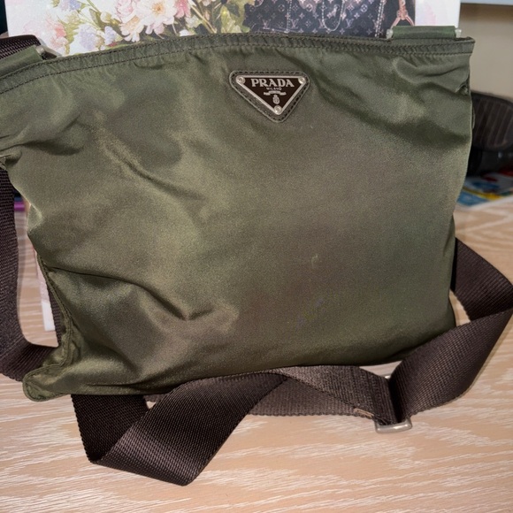 Prada Tessuto Nylon Messenger Bag in Olive Green with Dust Bag - Picture 3 of 13